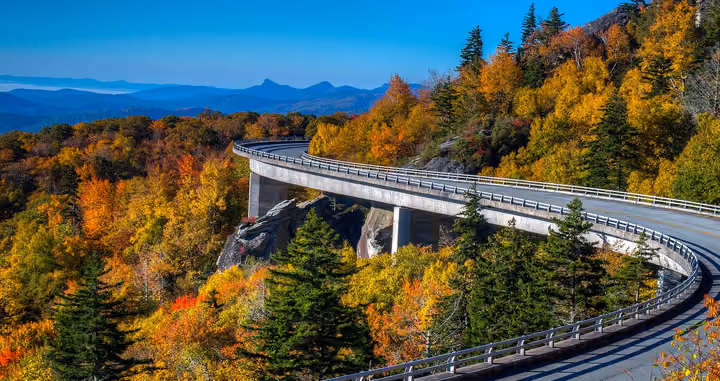 Linn Cove Viaduct on the Blue Ridge Parkway, North Carolina
